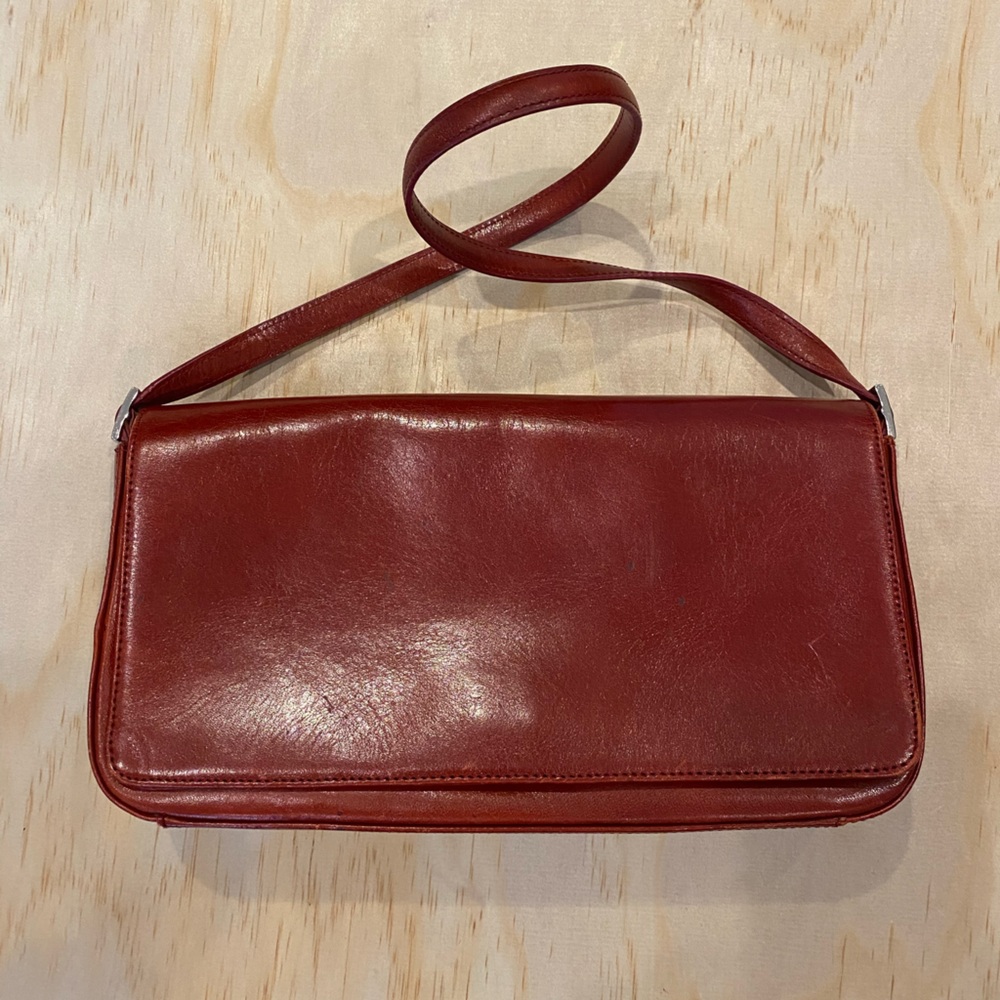 Fossil Classic Red Leather Shoulder Bag